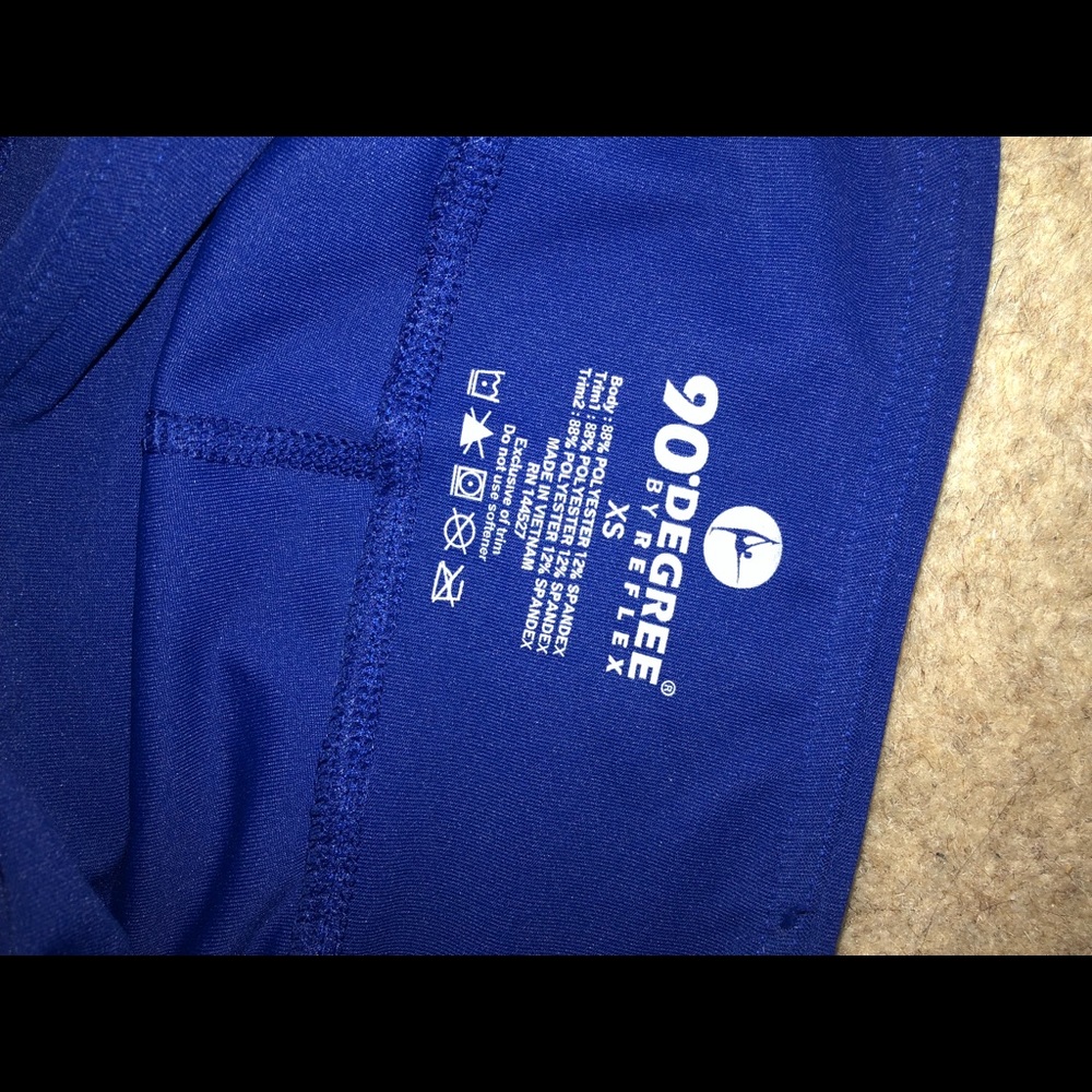 Full length royal blue 90 degree leggings